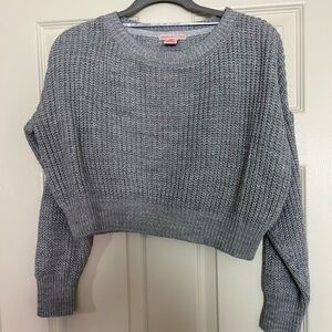 Urban Outfitters Big Sur Chunky Cable Knit Pullover Cropped Sweater Gray XS